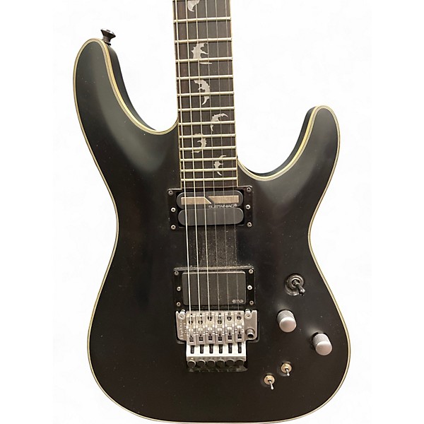 Used Schecter damien platinum flat black Solid Body Electric Guitar