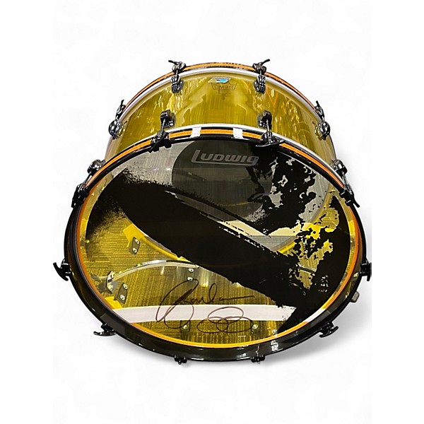 Used Ludwig 4 Piece Vistalite Yellow Drum Kit