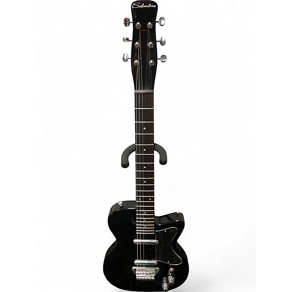 Used Silvertone 1303/U2 Reissue Gloss Black Solid Body Electric Guitar,Specials : American Fashion Style Bags On Sale