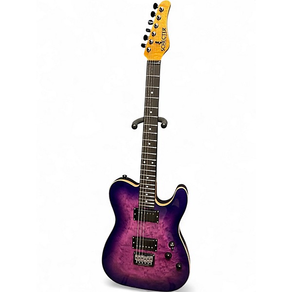 Used Schecter Guitar Research PT CLASSIC PURPLE BURST Solid Body Electric Guitar