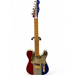 Used Fender Buck Owens Telecaster Red, Silver, Blue Sparkle Solid Body Electric Guitar