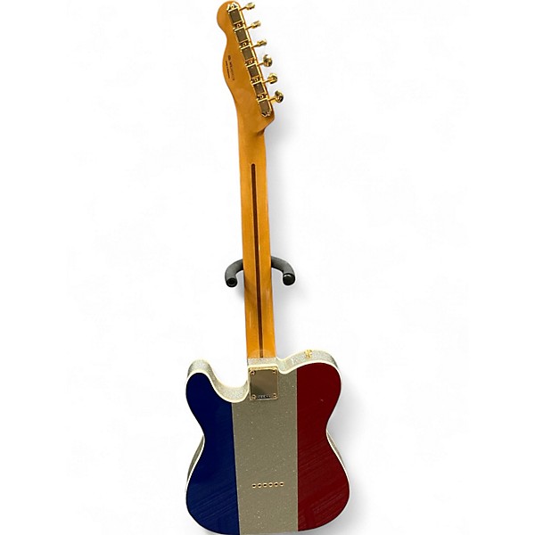 Used Fender Buck Owens Telecaster Red, Silver, Blue Sparkle Solid Body Electric Guitar