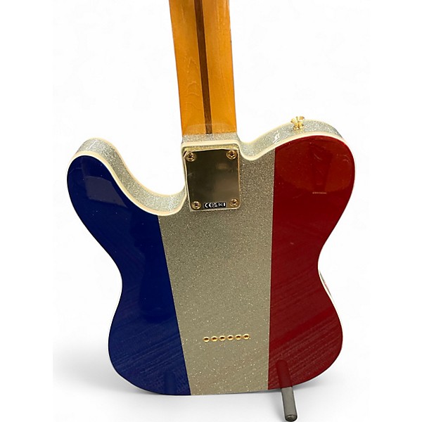 Used Fender Buck Owens Telecaster Red, Silver, Blue Sparkle Solid Body Electric Guitar