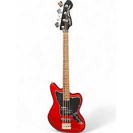 Used Squier Jaguar Bass Dakota Red Electric Bass Guitar