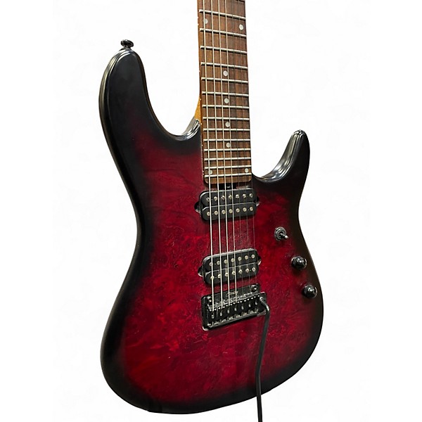 Used Sterling by Music Man JASON RICHARDSON 7 STRING RED BURL Solid Body Electric Guitar