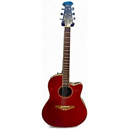 Used Ovation CS28-RR Wine Red Acoustic Electric Guitar