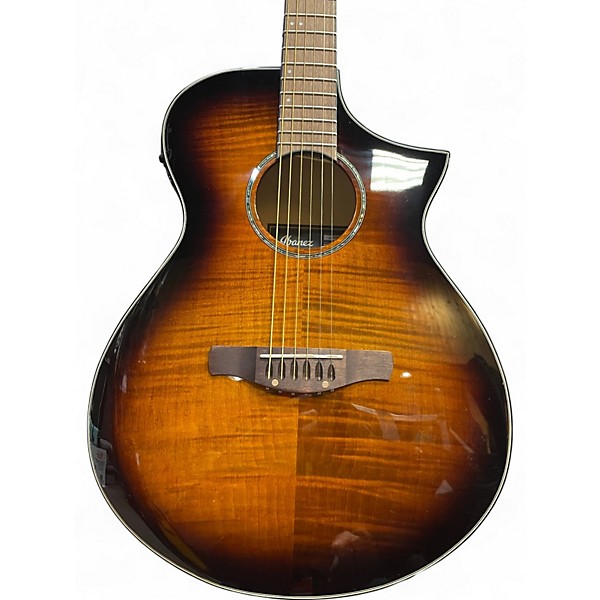Used Ibanez AEWC400 Amber Sunburst Acoustic Electric Guitar