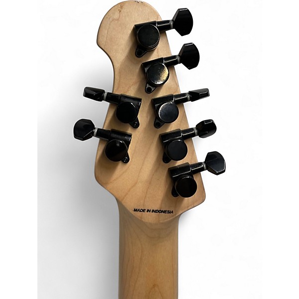 Used Sterling by Music Man John Petrucci JP157 7 String Black Solid Body Electric Guitar
