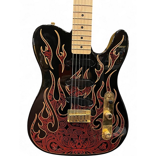 Used Fender Artist Series James Burton Telecaster RED PAISLEY Solid Body Electric Guitar