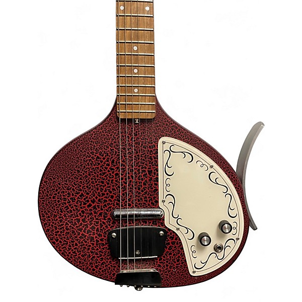 Used Jerry Jones BABY SITAR RED CRACKLE Harp Guitars