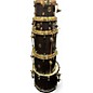Used SJC Drums 5 Piece Custom Shell Pack 2 Color Black-Gold Drum Kit thumbnail