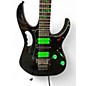 Vintage 1991 Ibanez JEM777V-BK Black and Green Solid Body Electric Guitar