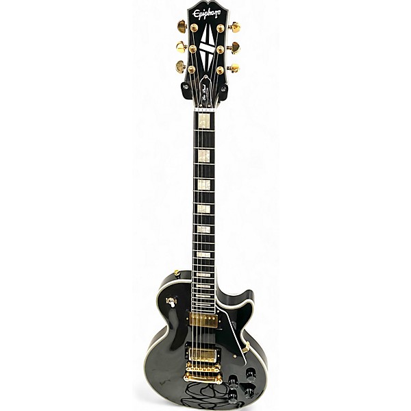 Used Epiphone Les Paul Custom Ebony Solid Body Electric Guitar