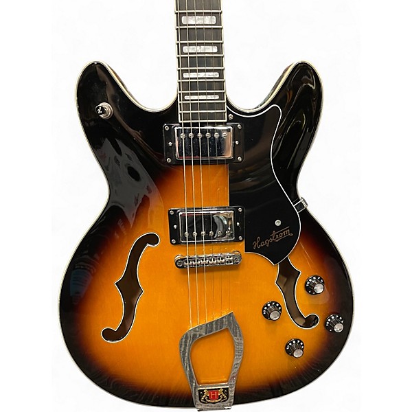 Used Hagstrom Viking P 2 Tone Sunburst Hollow Body Electric Guitar