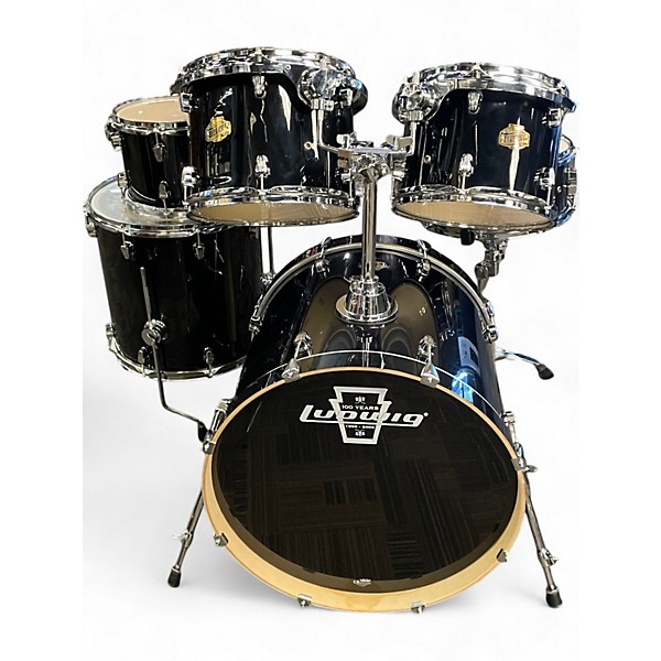 Used Ludwig 6 Piece Element 6 pc Drumset Black Drum Kit