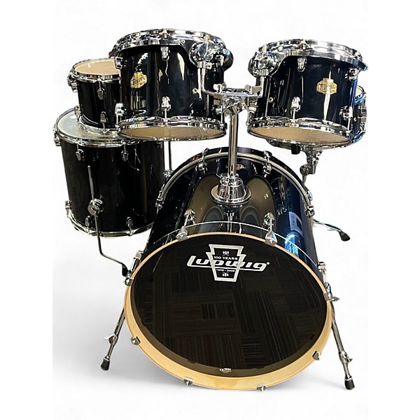 Used Ludwig 6 Piece Element 6 pc Drumset Black Drum Kit