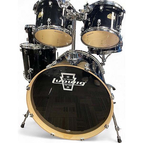 Used Ludwig 6 Piece Element 6 pc Drumset Black Drum Kit