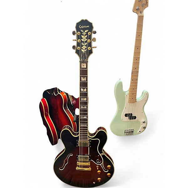 Used 1979 Epiphone Sheraton 2 Tone Sunburst Hollow Body Electric Guitar,Specials : American Fashion Style Bags On Sale Used 1979 Epiphone Sheraton 2 Tone Sunburst Hollow Body Electric Guitar,Specials : American Fashion Style Bags On Sale