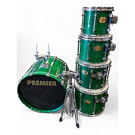 Used Premier 5 Piece SIGNIA Trans Green Drum Kit