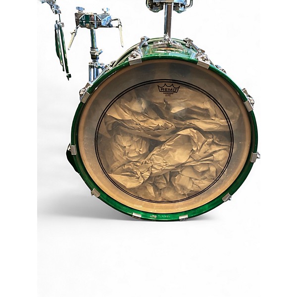 Used Premier 5 Piece SIGNIA Trans Green Drum Kit