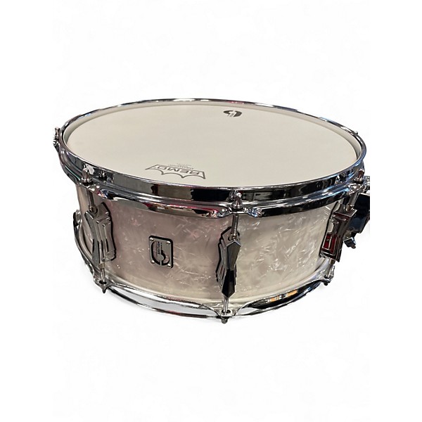 Used British Drum Co. 5X14 LOUNGE SERIES WHITE MARINE PEARL Drum