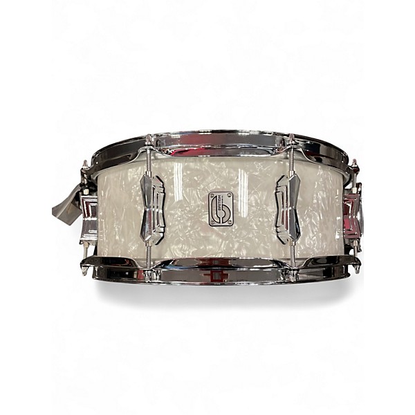Used British Drum Co. 5X14 LOUNGE SERIES WHITE MARINE PEARL Drum