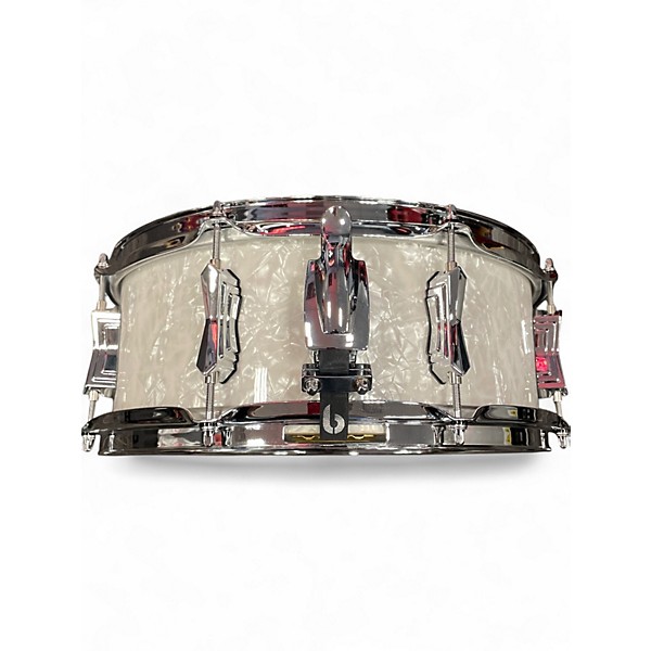 Used British Drum Co. 5X14 LOUNGE SERIES WHITE MARINE PEARL Drum