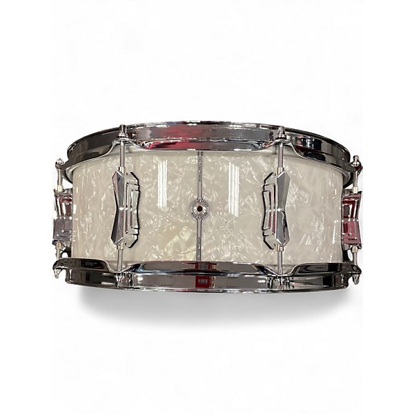 Used British Drum Co. 5X14 LOUNGE SERIES WHITE MARINE PEARL Drum