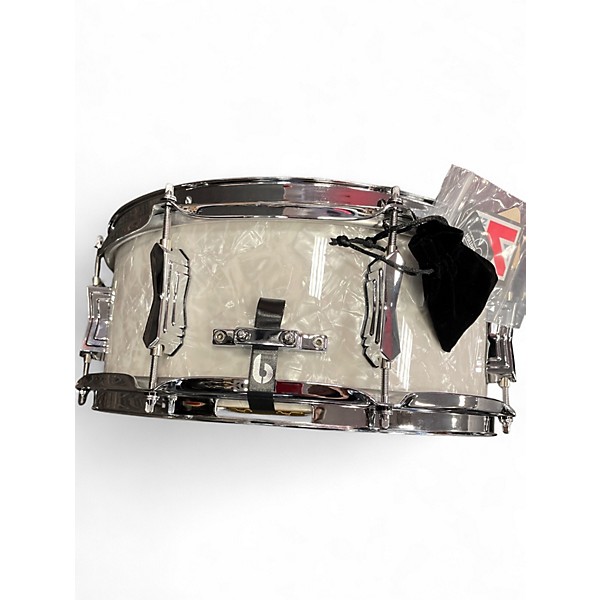 Used British Drum Co. 5X14 LOUNGE SERIES WHITE MARINE PEARL Drum