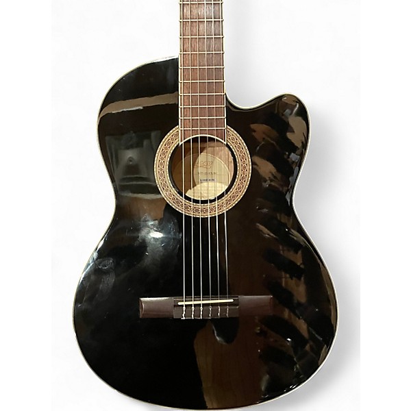 Used Lucero LCT250CE Black Classical Acoustic Electric Guitar