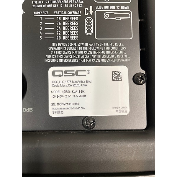 Used QSC KLA12 Powered Speaker