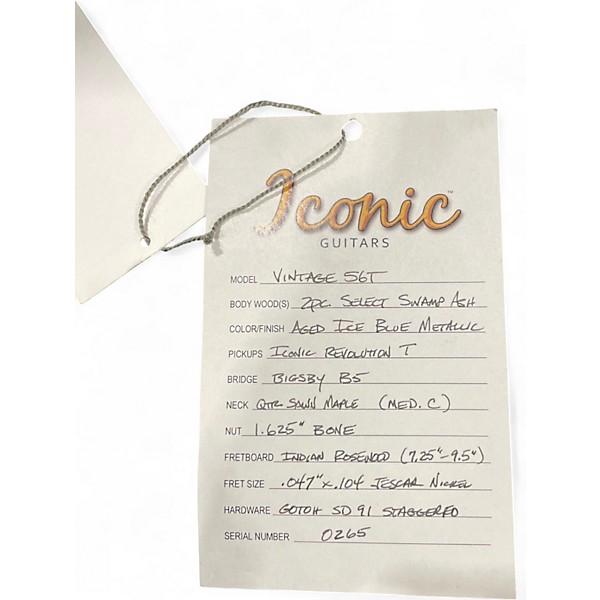 Used Iconic Tamarack Aged Ice Blue Metallic Solid Body Electric Guitar