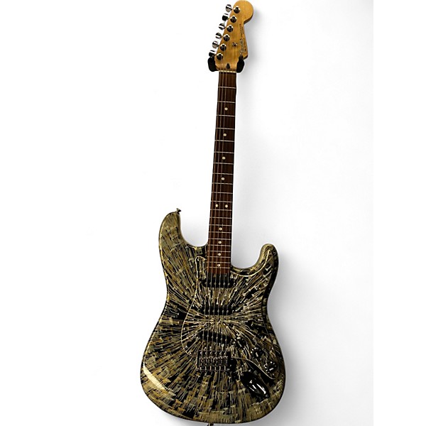 Used Fender Splattercaster Stratocaster BLACK GOLD SPLATTER Solid Body Electric Guitar