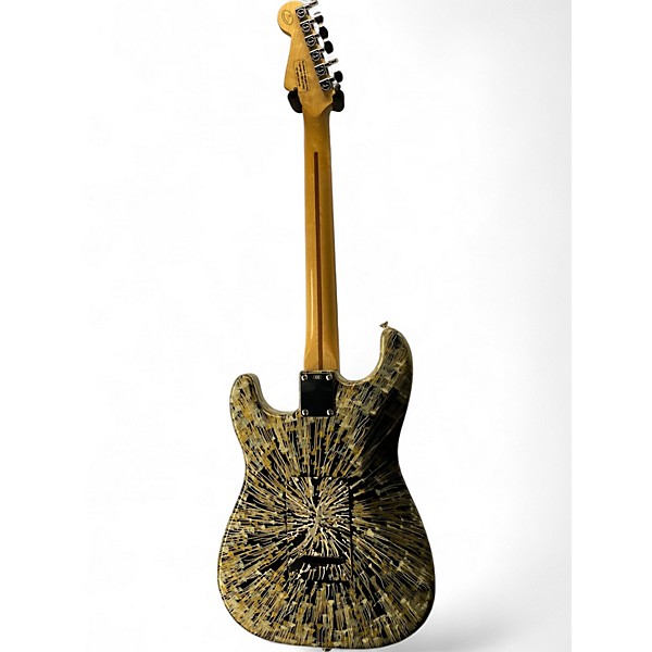Used Fender Splattercaster Stratocaster BLACK GOLD SPLATTER Solid Body Electric Guitar