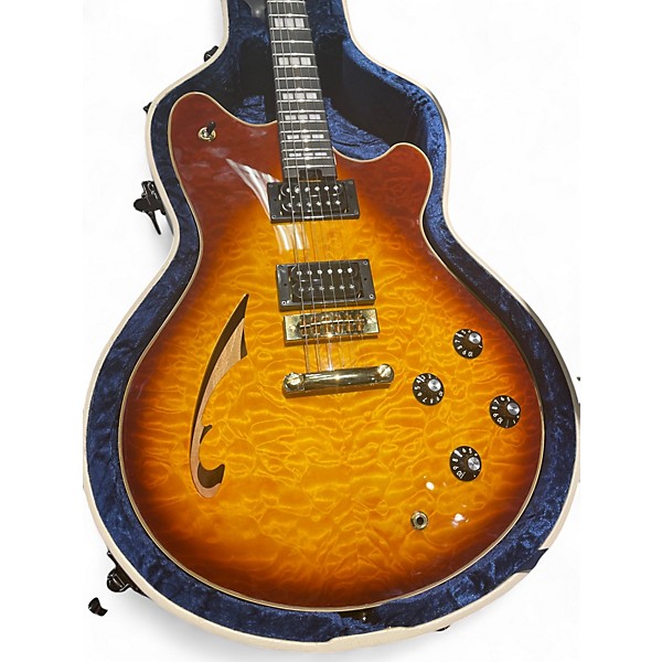 Used EVH SA-126 Special QM Tobacco Sunburst Hollow Body Electric Guitar