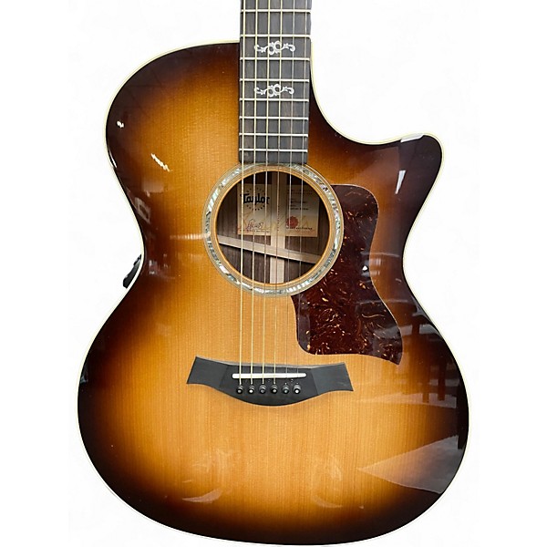 Used Taylor Custom 414ce Shaded Edge Burst Acoustic Guitar
