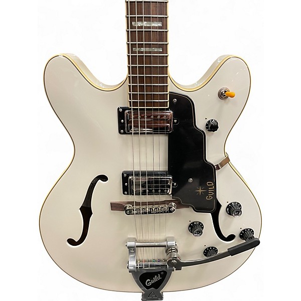 Used Guild Starfire V Snow Crest White Hollow Body Electric Guitar
