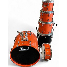 Used Pearl 5 Piece Export orange Drum Kit