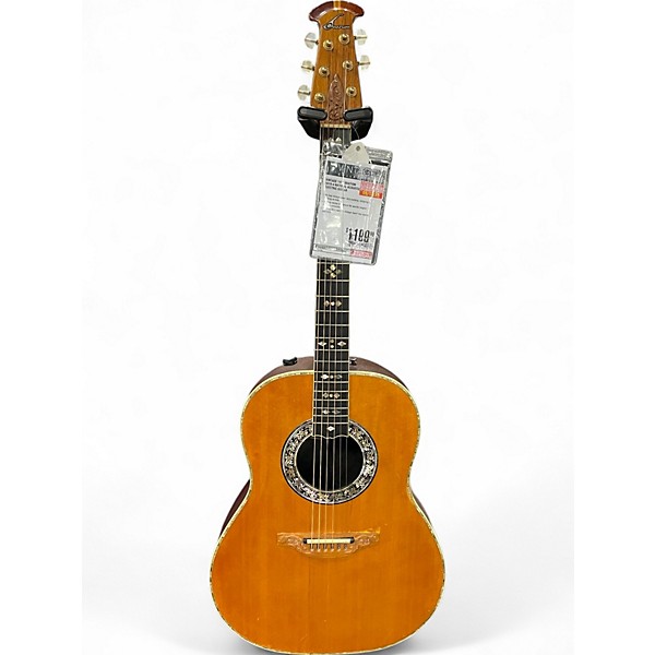 Vintage 1977 Ovation 1619-4 Natural Acoustic Electric Guitar