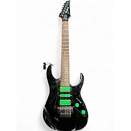 Used Ibanez Premium UV7 Black and Green Solid Body Electric Guitar
