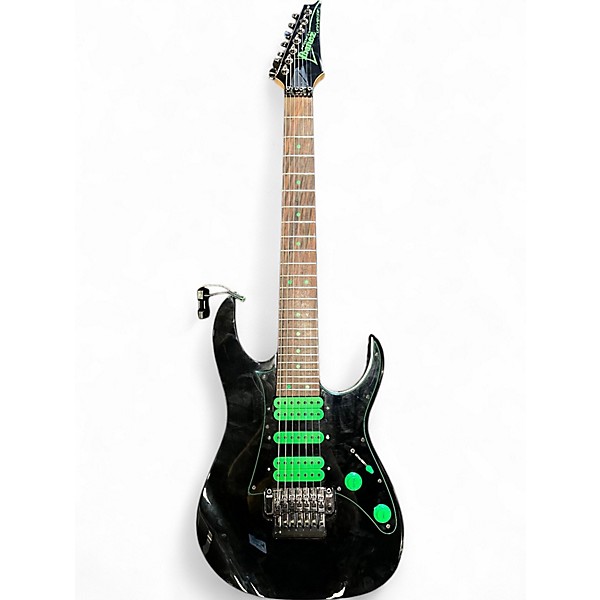 Used Ibanez Premium UV7 Black and Green Solid Body Electric Guitar