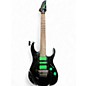 Used Ibanez Premium UV7 Black and Green Solid Body Electric Guitar thumbnail