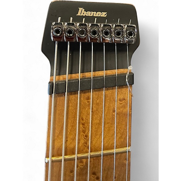 Used Ibanez Premium UV7 Black and Green Solid Body Electric Guitar