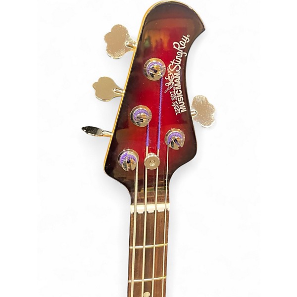 Used Ernie Ball Music Man Stingray HH 4 String Black Cherry Electric Bass Guitar