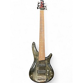 Used Ibanez SR706 6 String Trans Black Electric Bass Guitar