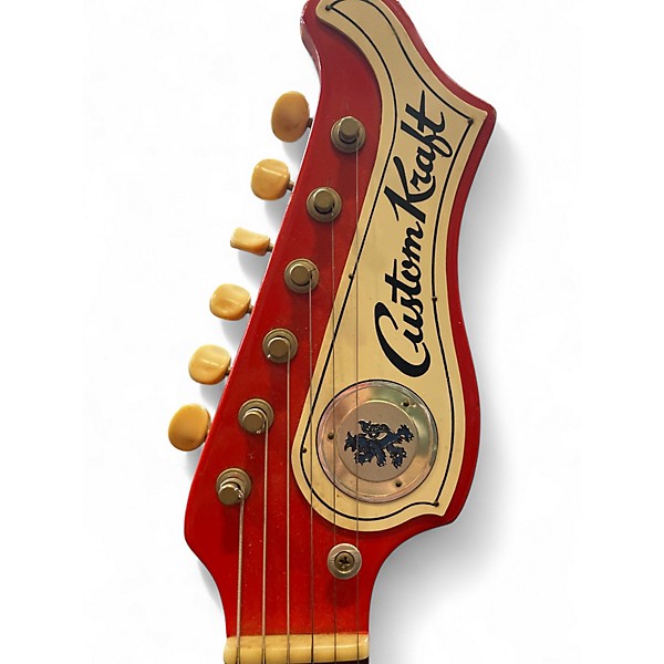 Vintage 1960s Custom Kraft 4165 Ambassador Deluxe  Fiesta Red Solid Body Electric Guitar
