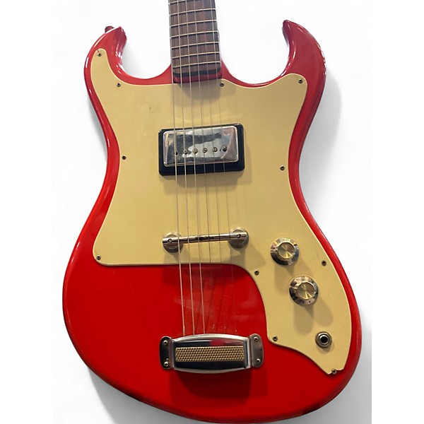 Vintage 1960s Custom Kraft 4165 Ambassador Deluxe  Fiesta Red Solid Body Electric Guitar