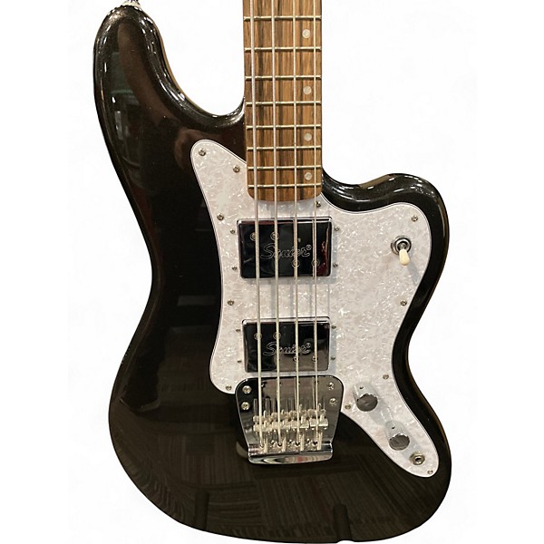 Used Squier PARANORMAL RASCAL JAGUAR BASS Black and White Electric Bass Guitar