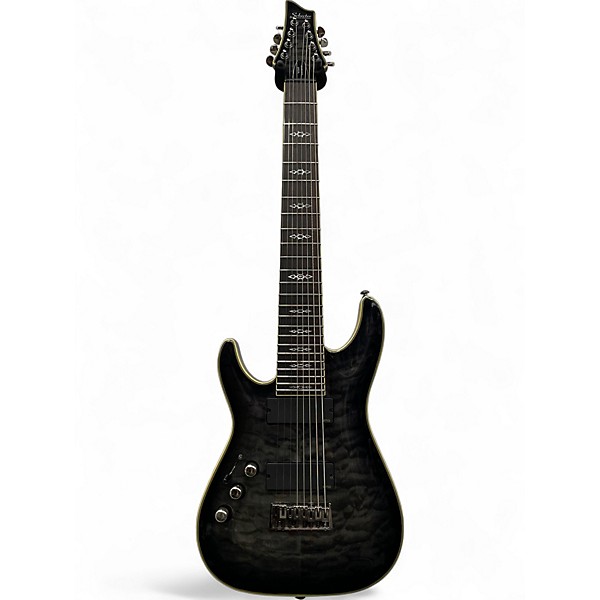 Used Schecter Guitar Research Hellraiser C8 Special 8 String Left Handed Trans Black Electric Guitar