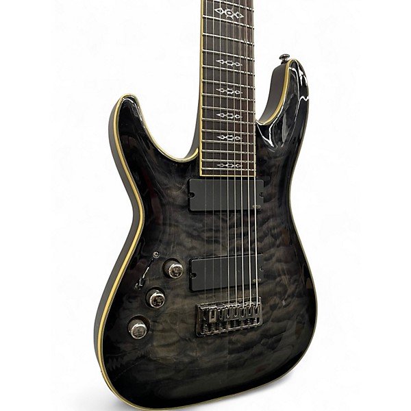 Used Schecter Guitar Research Hellraiser C8 Special 8 String Left Handed Trans Black Electric Guitar